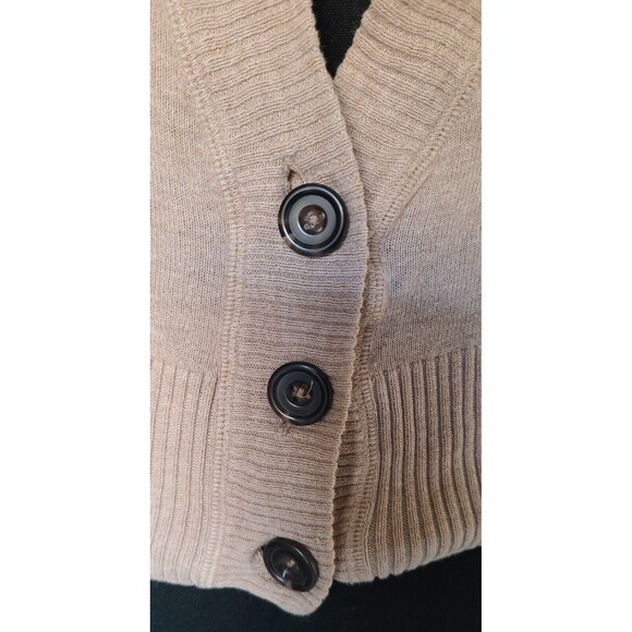 Hollister Beige Cream Cropped Button-Up Cardigan Junior's Size XS/ Extra Small - Picture 5 of 8